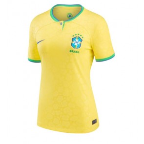 Brasilien kläder Kvinnor VM 2022 Hemmatröja Kortärmad